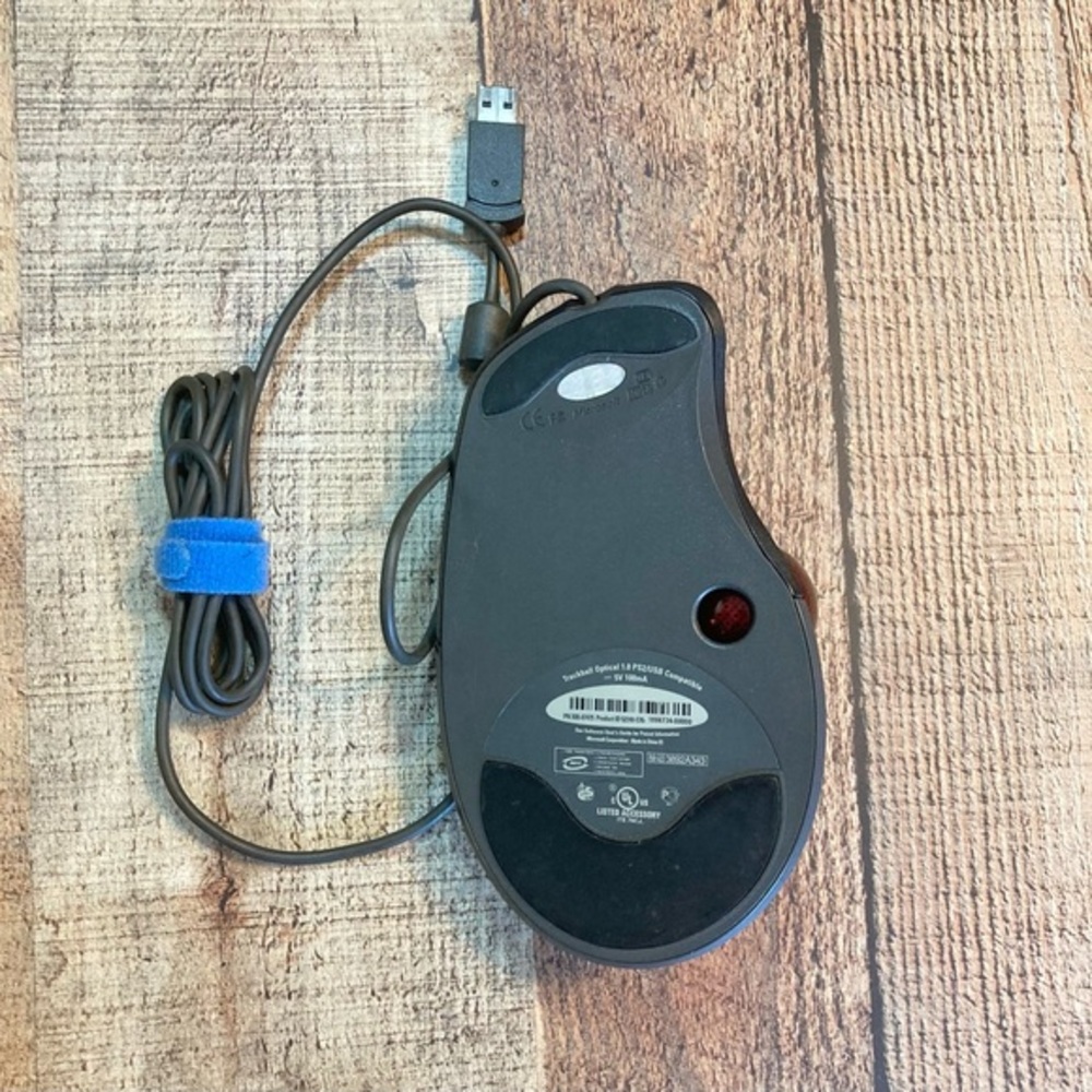 Microsoft Trackball Optical 1.0 PS2/USB Wired Mouse Red X05-87475 NOT TESTED - Picture 4 of 5